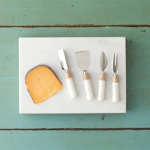 Marble & Wood Cheese Serving Set