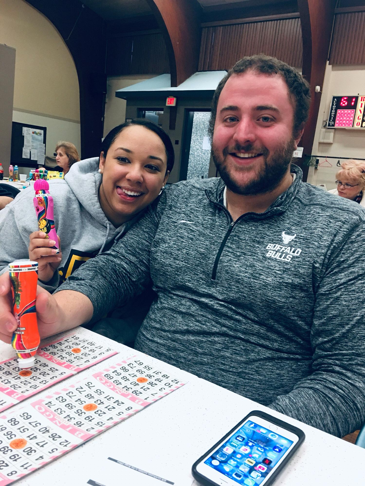 Sometimes we play Bingo with the elderly.