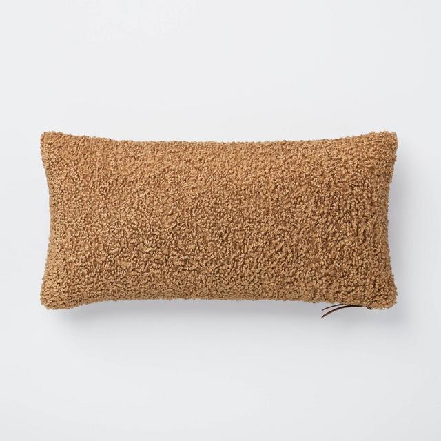 Oversized Boucle Lumbar Throw Pillow with Exposed Zipper Brown - Threshold™ designed with Studio McGee