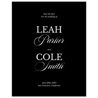 Black Wedding Digital Save the Date - Ellis Portrait
