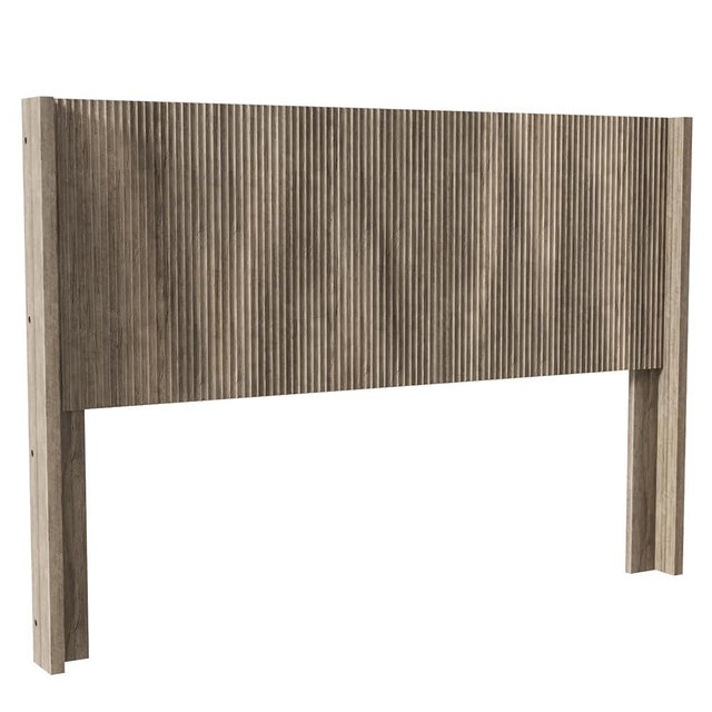 SEPTBOT King Size Fluted Headboard ONLY - Wall Mount Wood Headboard, Rustic & Modern Farmhouse,Boho,Fluted Panel,Wingback Design (Gray, King)