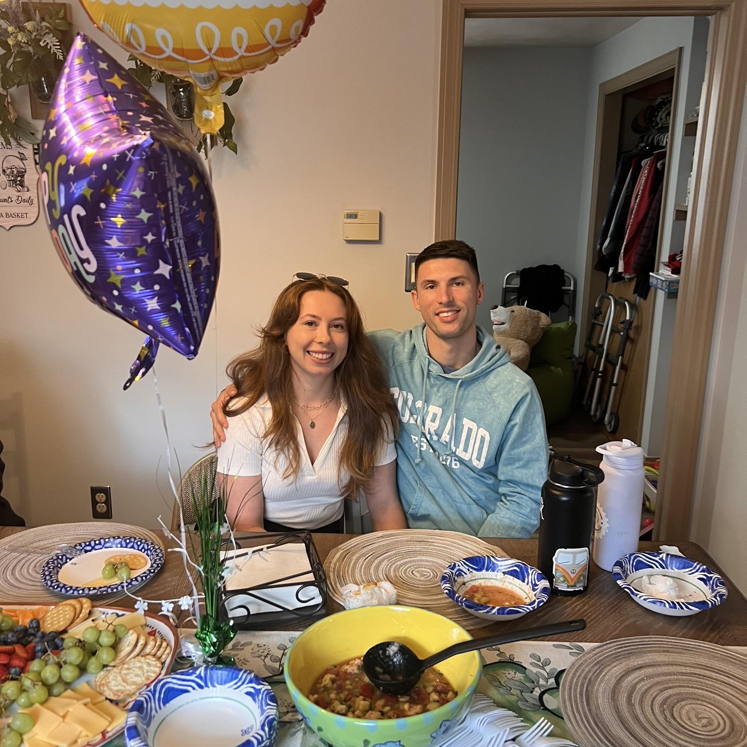 Matteo's birthday lunch at Andrea's! First day I met Jarred, Bridget, Riley, & Aurora.