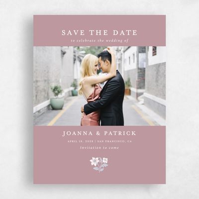 Dusty Rose, Pink Wedding Save the Date - Petal Photo