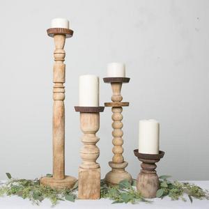 Recycled Wood Candlestick