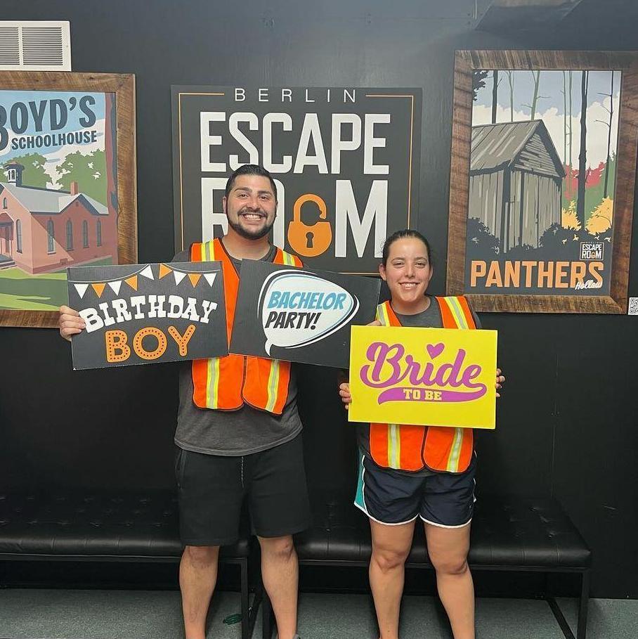 In our natural habitat; posing after just having won an escape room!