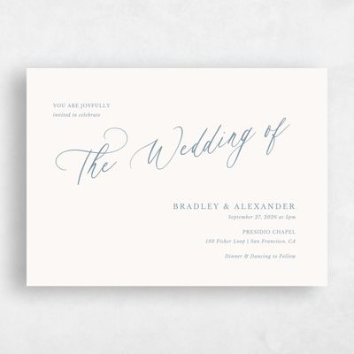 Storm Blue Wedding Invitation - Andros Landscape