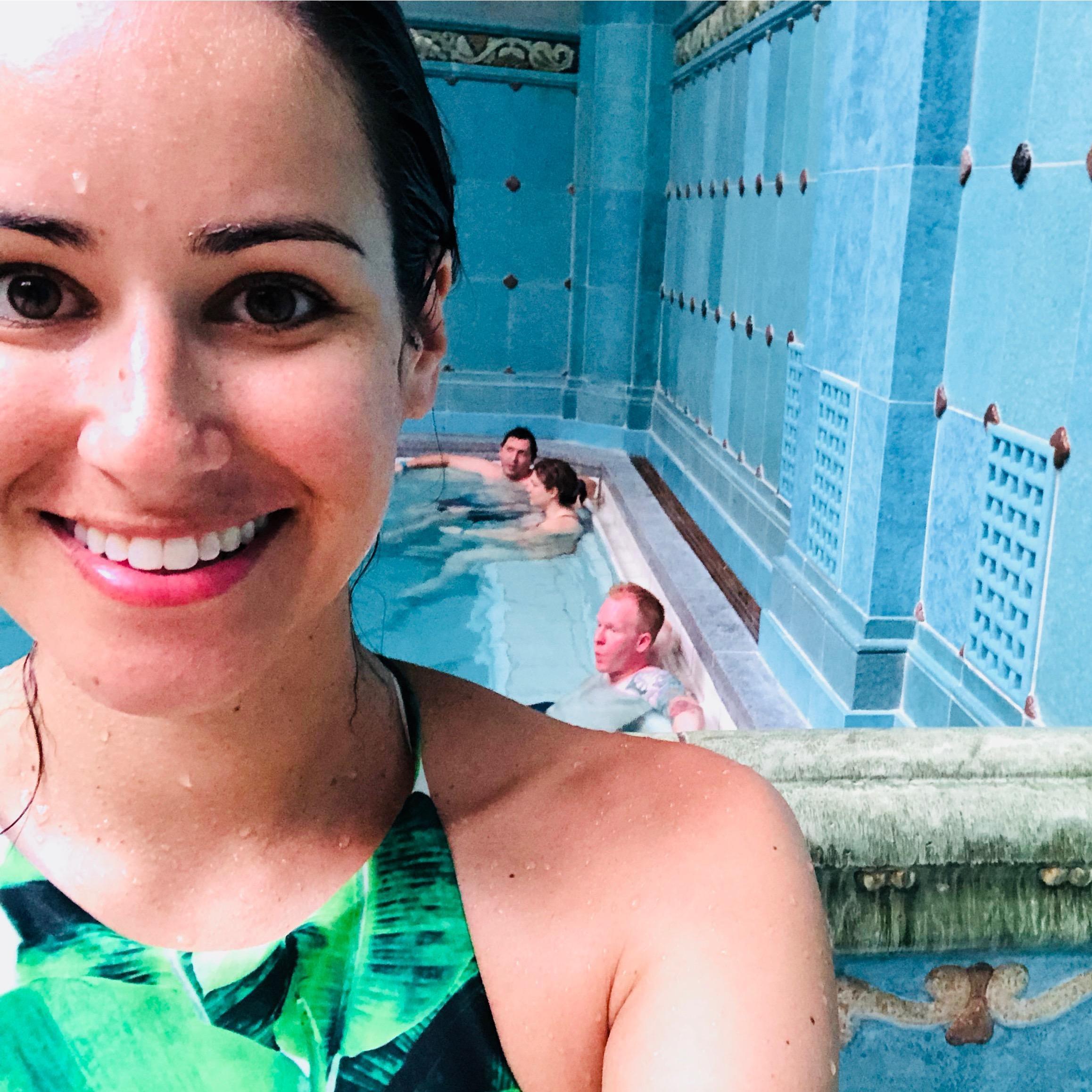 Living our best life at the thermal baths in Budapest.