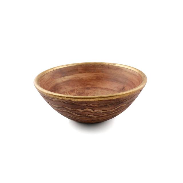 Thirstystone 3 Qt Etched Wave Bowl with Gold Metallic Trim