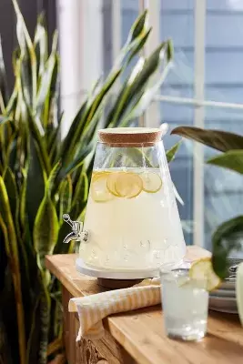 Glass Beverage Dispenser with Cork Top