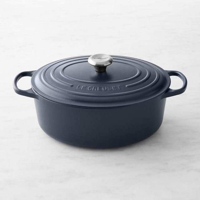 Le Creuset Signature Enameled Cast Iron Oval Dutch Oven, 6 3/4-Qt., Matte Navy