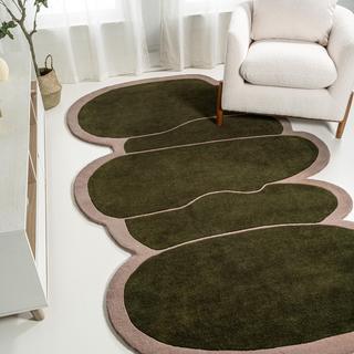 Greene Street Whimsical Modern Border Handwoven Area Rug
