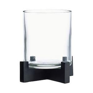 Brooks Cross Bar Hurricane, Bronze/Glass - Votive Holder