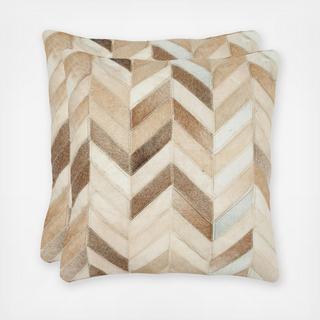 Herringbone Cowhide Pillow, Set of 2
