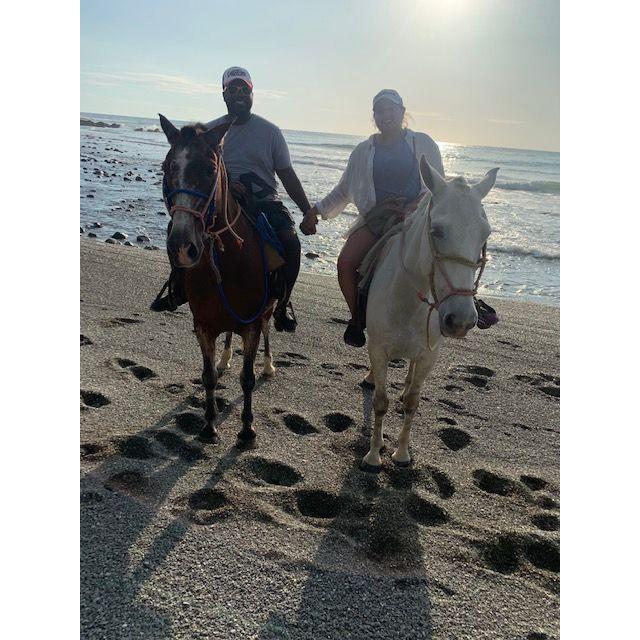 Horseback riding on the beach in Costa Rica, March 2022