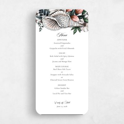Pink Rounded Wedding Menu - Oahu