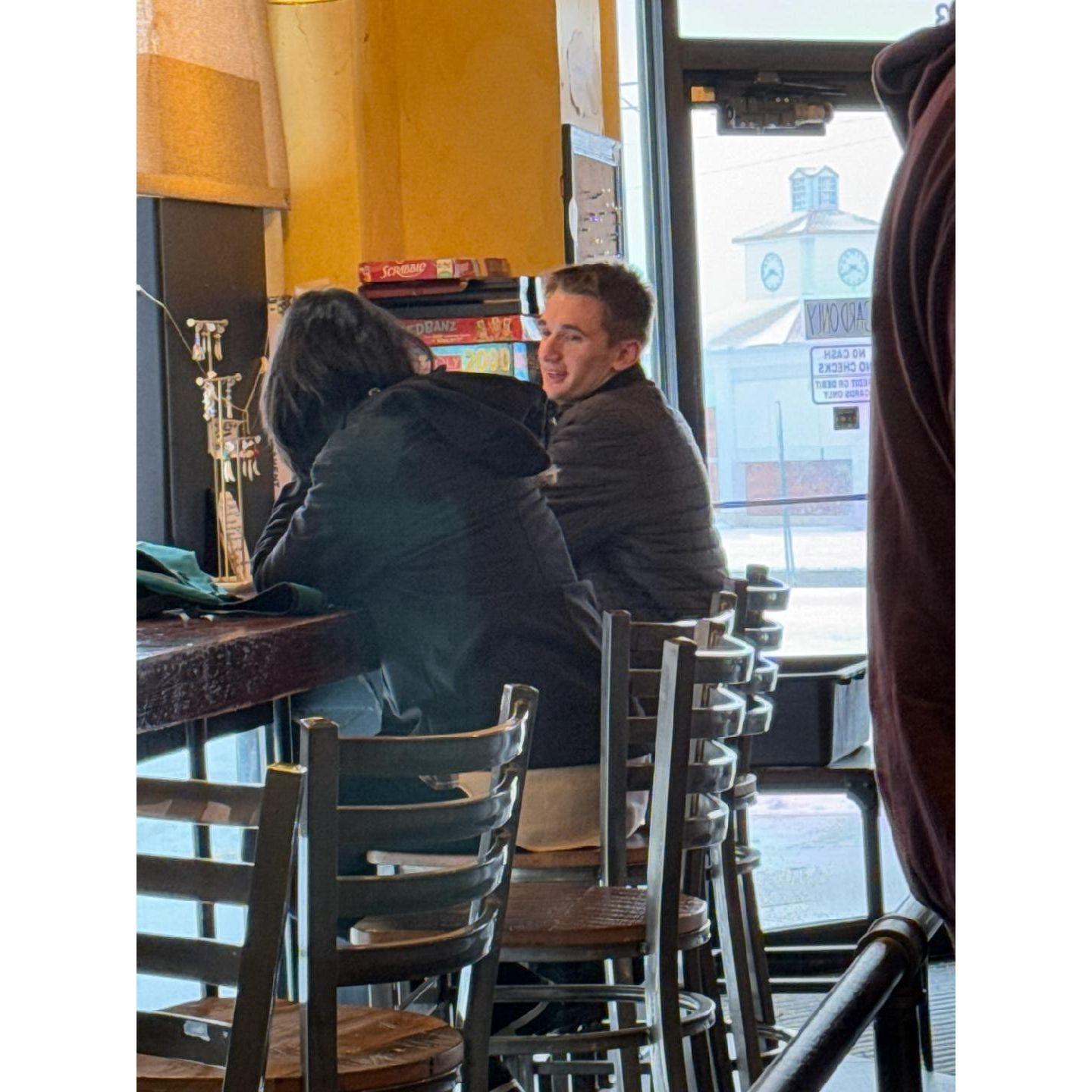 Someone snapped a photo of us by surprise
