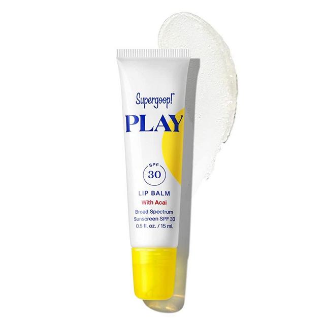 Supergoop! PLAY Lip Balm with Acai, 0.5 fl oz - SPF 30 PA+++ Reef-Friendly, Broad Spectrum Sunscreen - Hydrating Honey, Shea Butter & Sunflower Seed Oil - Clean Ingredients - Great for Active Days