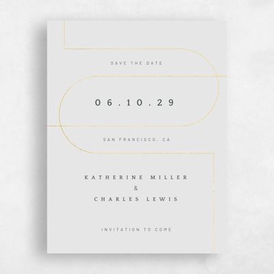 Light Gray, Grey Wedding Save the Date - Corwin Portrait Foil