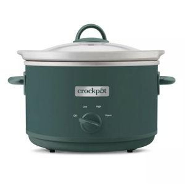 Crock-Pot 4.5qt Slow Cooker Ponderosa Green: Ceramic Stoneware, 3 Settings, Stay-Cool Handles, Dishwasher-Safe Parts