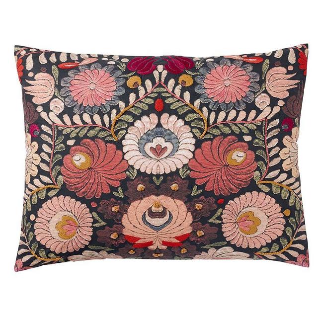 Multi Helena Embroidered Floral Percale Shams, Standard