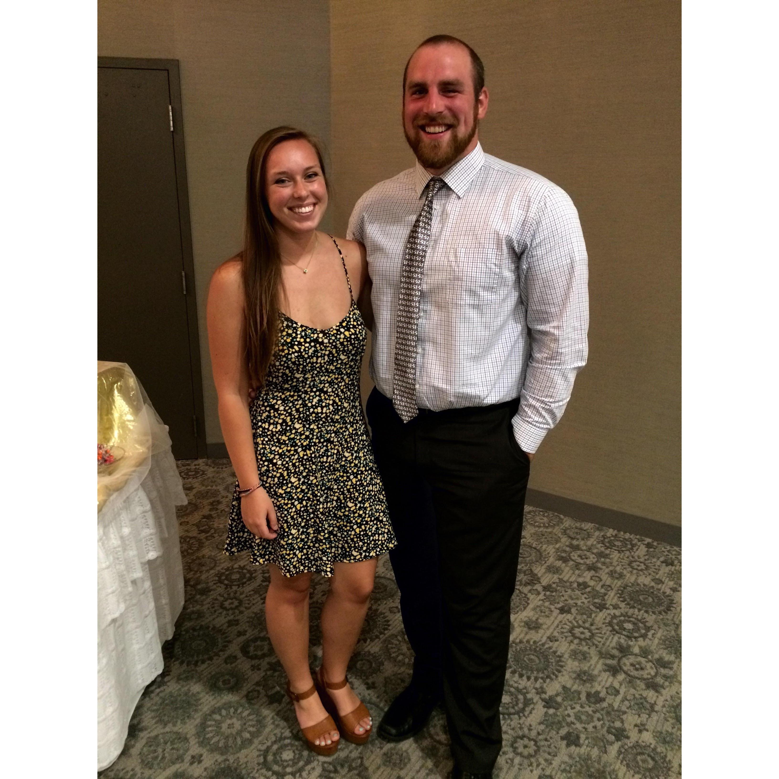 At a wedding in Akron, Ohio 2015. Little did we know we would be getting married one day!