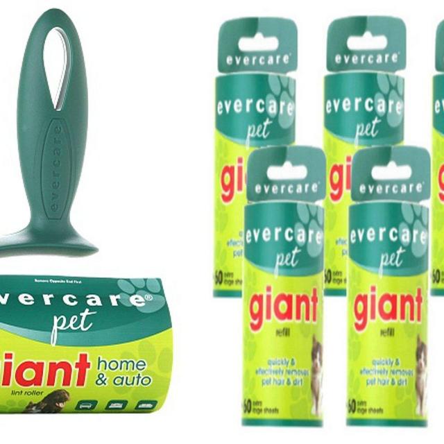Evercare Pet Bundle: Giant Pet T Hand Roller & Giant Pet Roller Refills - 6 Pack