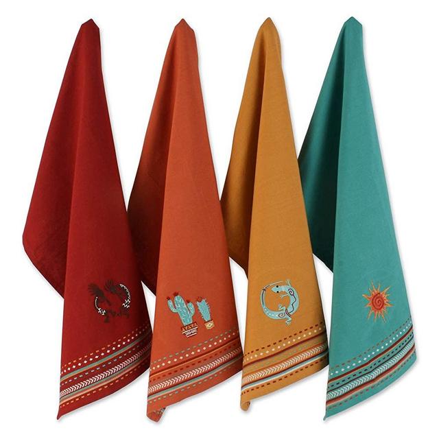 DII Southwest Hacienda Stripe Tabletop Collection, Dishtowel Set, 18x28, 4 Piece
