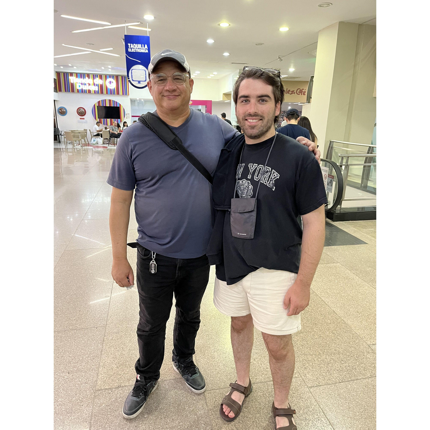 Jonathon's first time in Colombia & at the mall & first picture with my dad!🏡