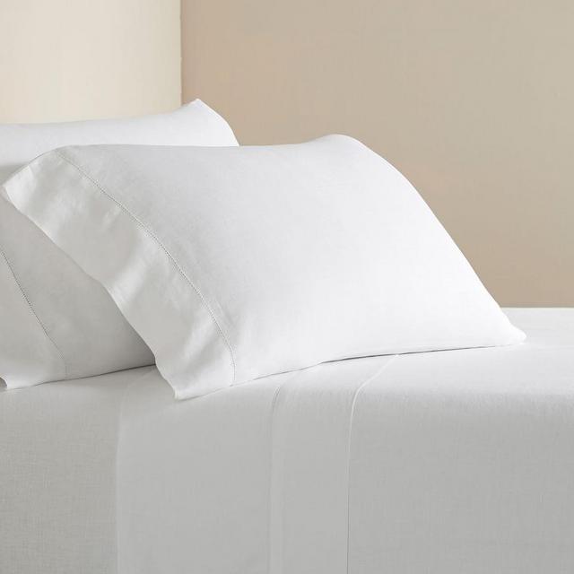 Belgian Flax Linen Sheet Set, King, White