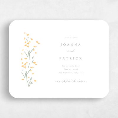 Yellow Rounded Wedding Save the Date - Regal Classic