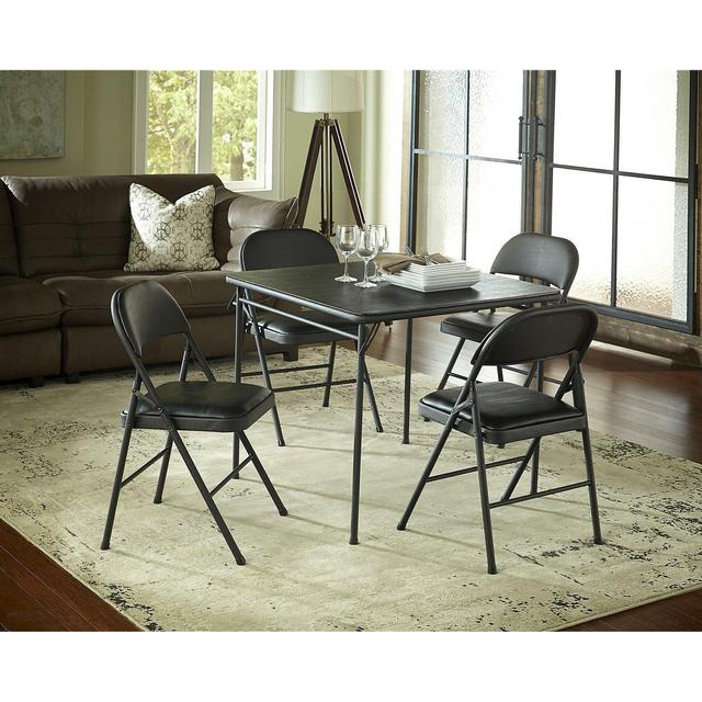 Vinyl Top 34" Square Folding Table (Set of 2)