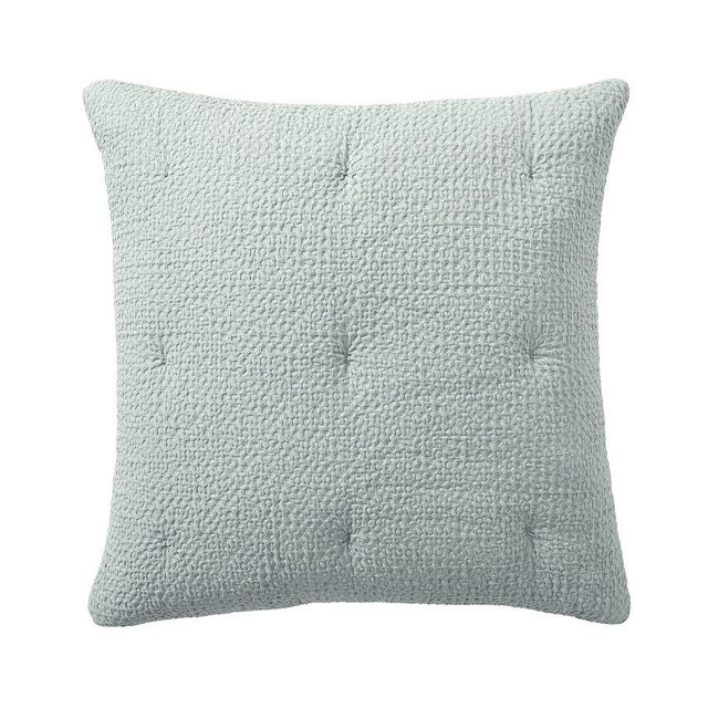 Vintage Washed Cotton Linen Comforter Sham, Cloud Blue, Euro