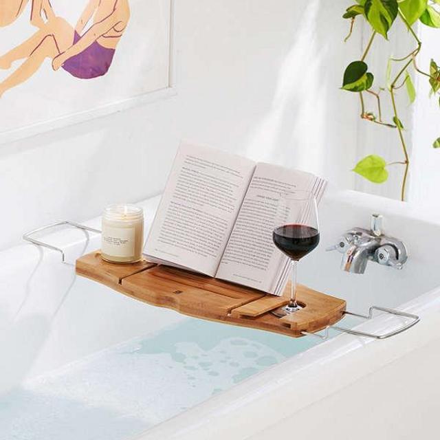 Me Time Bamboo Bath Tray Caddy