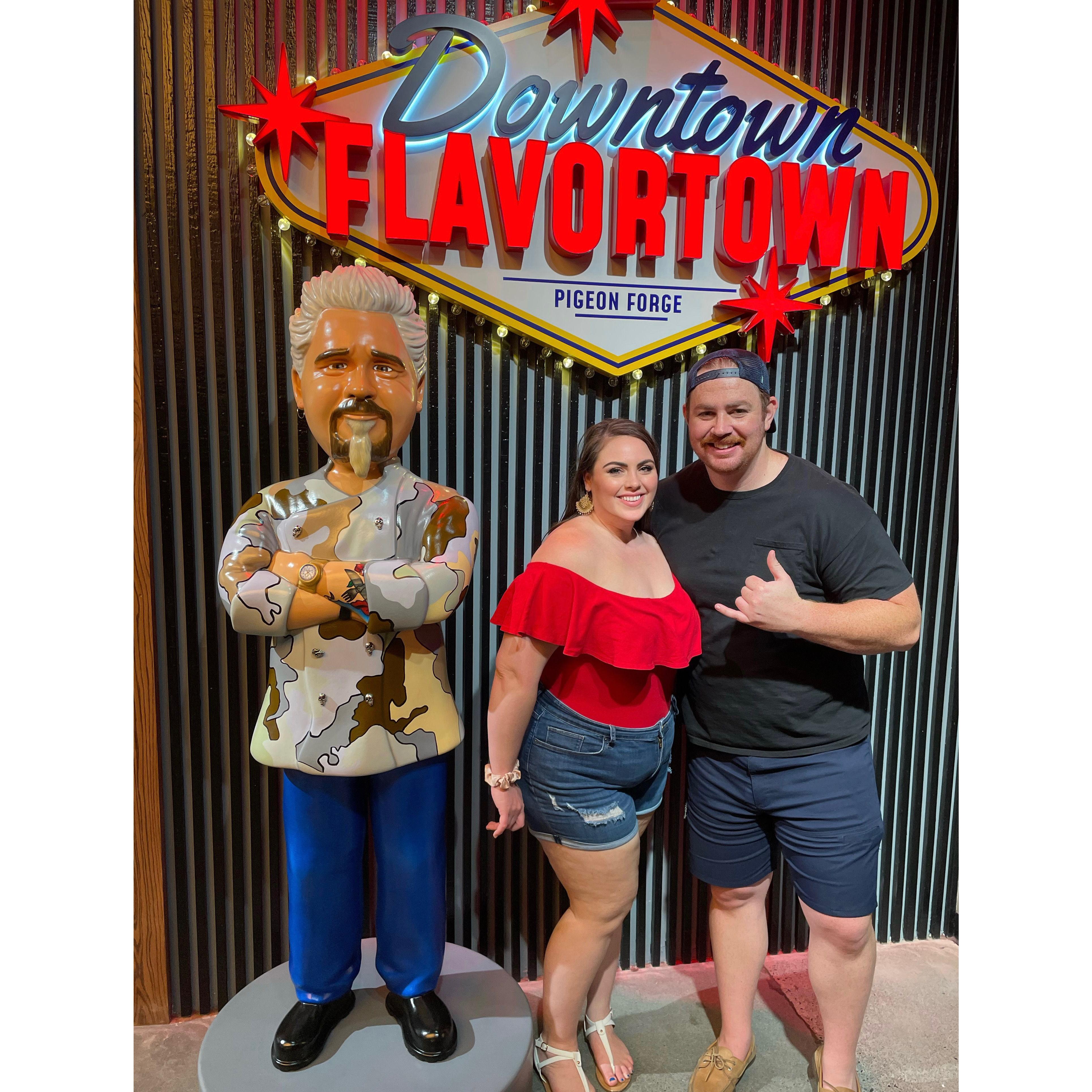 Our first road trip together, to Pigeon Forge, TN. 
(June 2022)
If you know Darrell, you know he loves Diners, Drive Ins and Dives and he loves Guy Fieri!