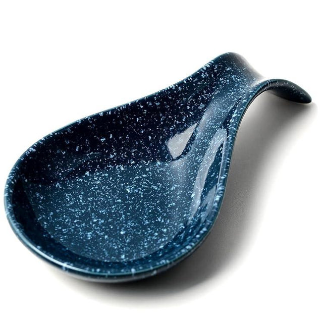 Spoon Rest for Stove Top, Kitchen Spoon Holder, Navy Blue Spoon Rest for Counter, Ceramic Cooking Utensil Rest for Spatula, Ladle, ANTIS'S HOME