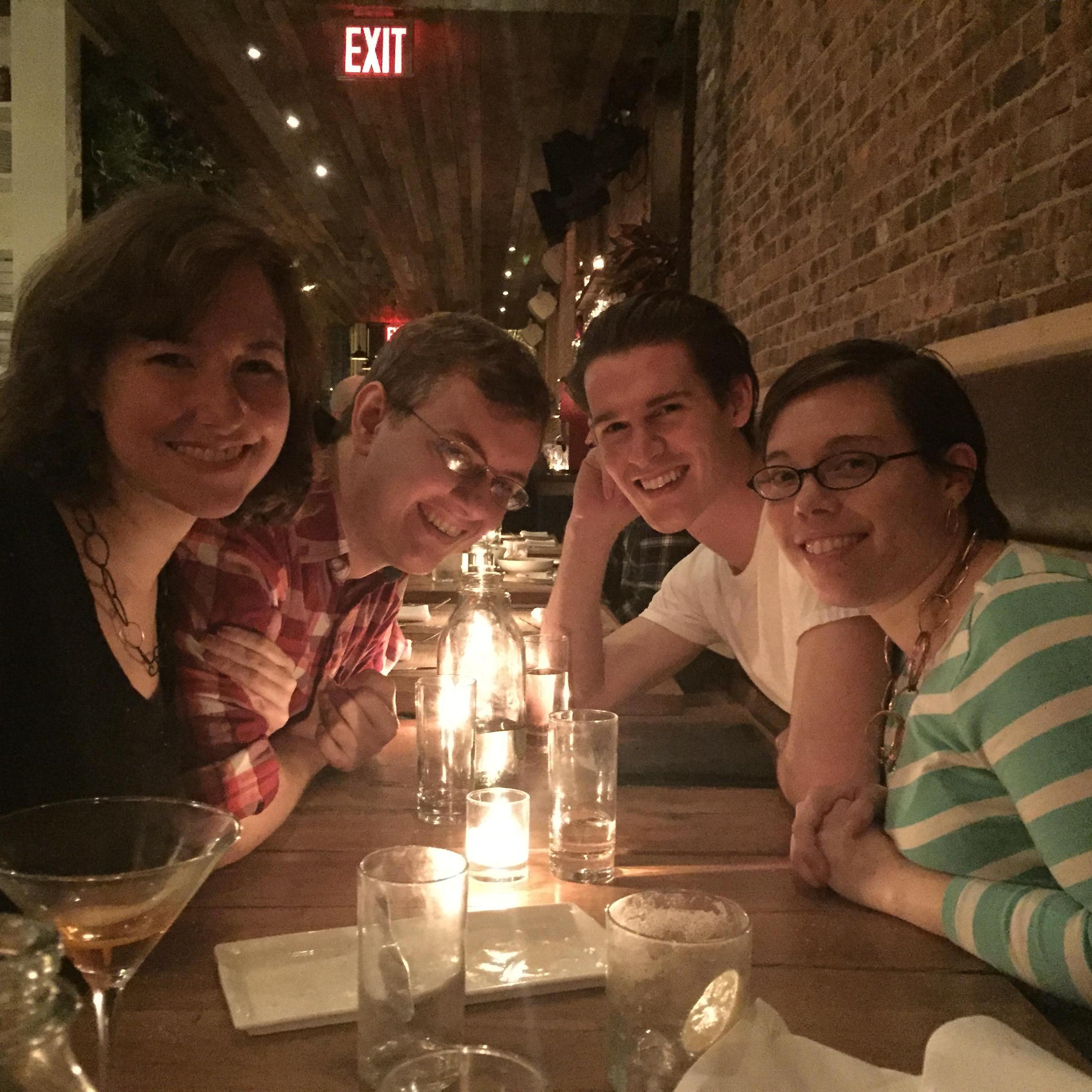 For my 26th birthday, Ben surprised me with a visit from Lizzy and Nick. Then Chris took us out to dinner at the restaurant where he worked!
