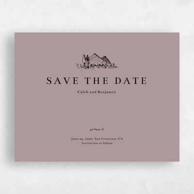 Lavender, Purple Wedding Save the Date - Rue Landscape