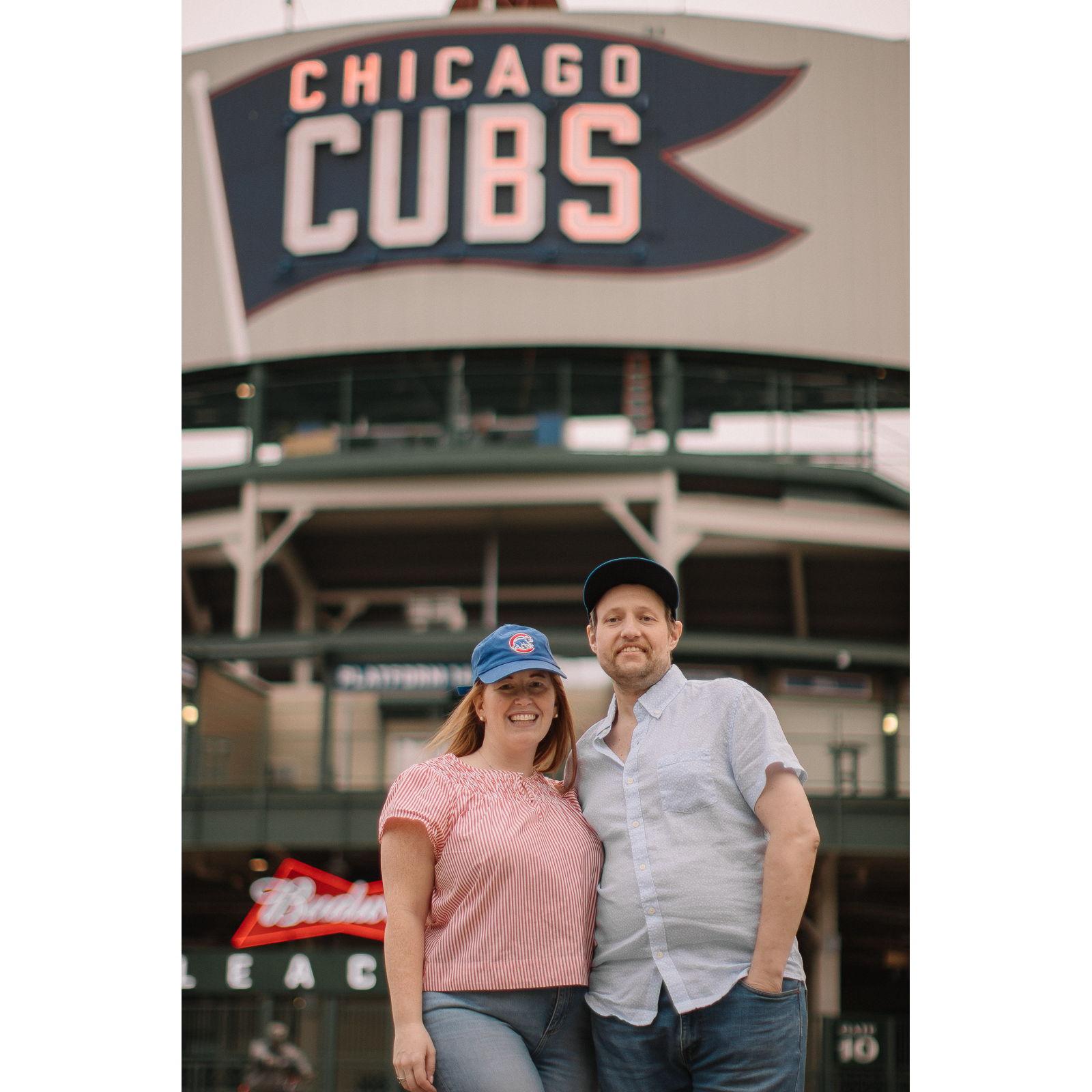 Getting some last photos in our neighborhood before we moved to the East Coast. We were luck to live 3 doors down from the Wrigley Bleachers!