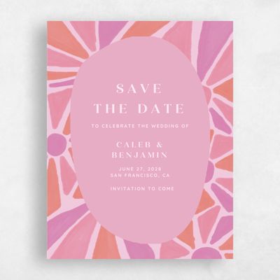 Flamingo, Pink Wedding Save the Date - Barcelona Portrait