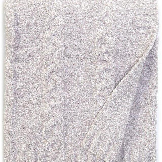 Barefoot Dreams Heathered Cable Throw Blanket- Ocean