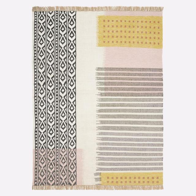 Ikat Mix Indoor/Outdoor Rug, Belgian Flax, 5'x8'