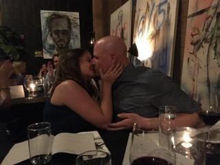 First kiss as an engaged couple