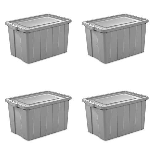 Sterilite 16796A04 Storage Tote, 30 gallon, Cement Lid and Base (Pack of 4)