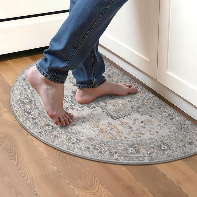 GENIMO Kitchen Mats for Floor, Washable Anti Fatigue Mat for Cushioned, 18"x30", Waterproof Kitchen Rugs, Non Slip Foam Comfort Standing Mat Rug for Home, Sink, Desk, Office, Laundry, LightTaupeBrown