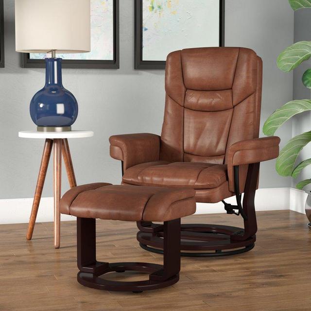 Eudy Manual Swivel Recliner with Ottoman