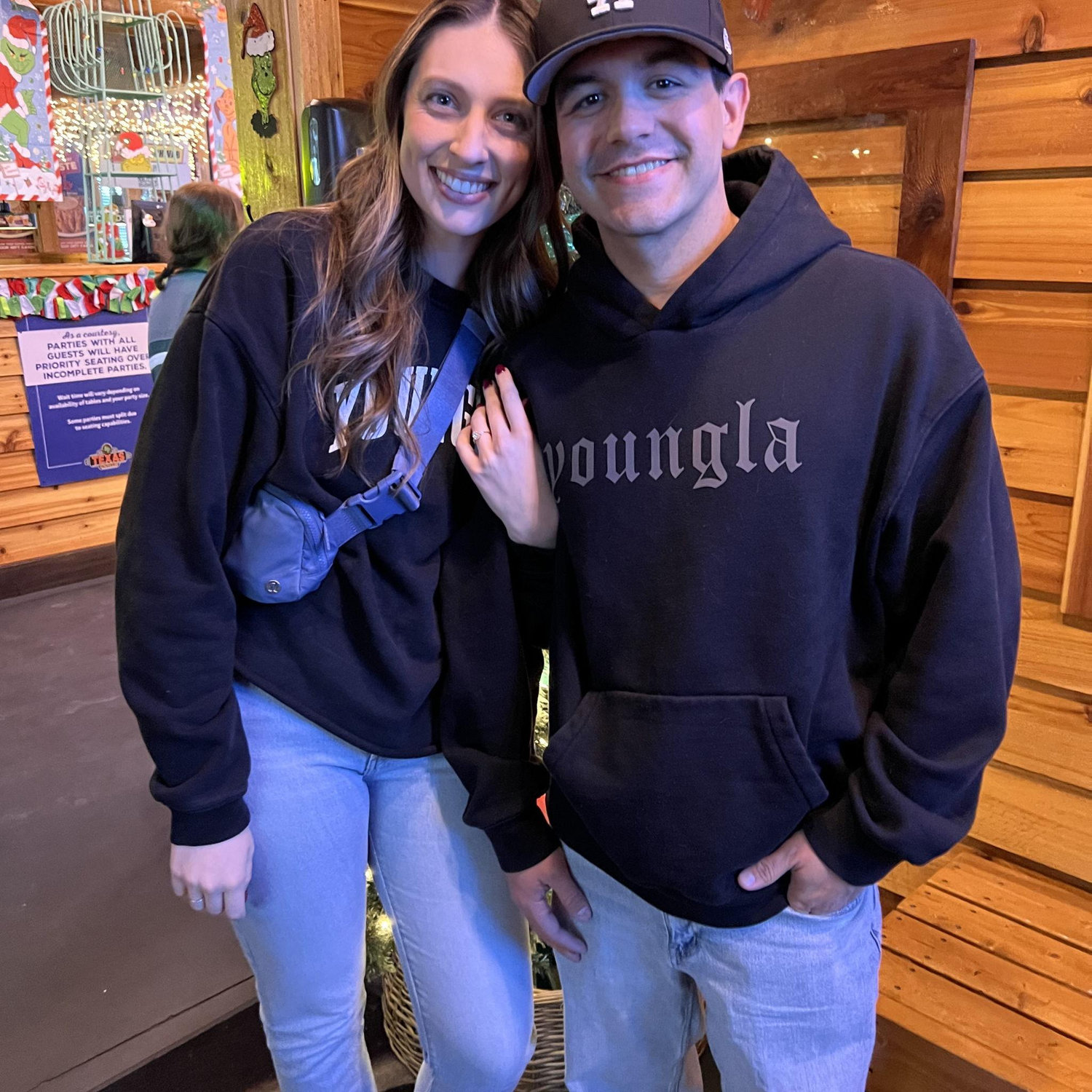 Texas Roadhouse celebration after our engagement!