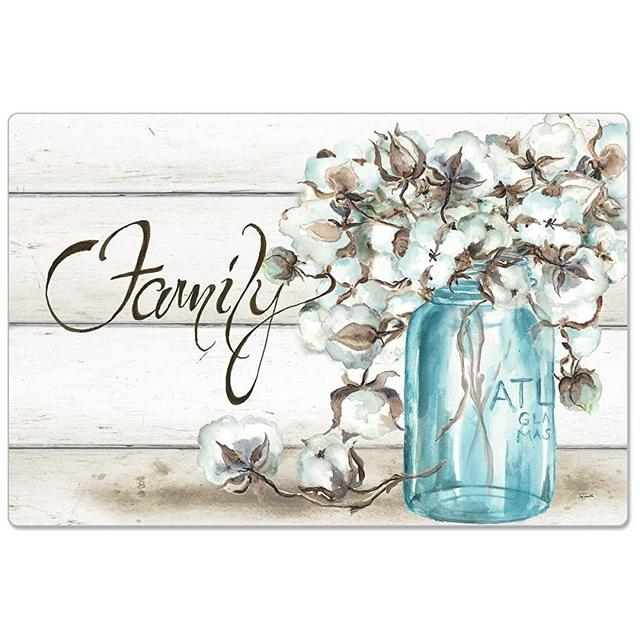 CounterArt Anti-Fatigue Comfort Floor Mat, 30 x 20 Inches, Family-Cotton Floral in Jar