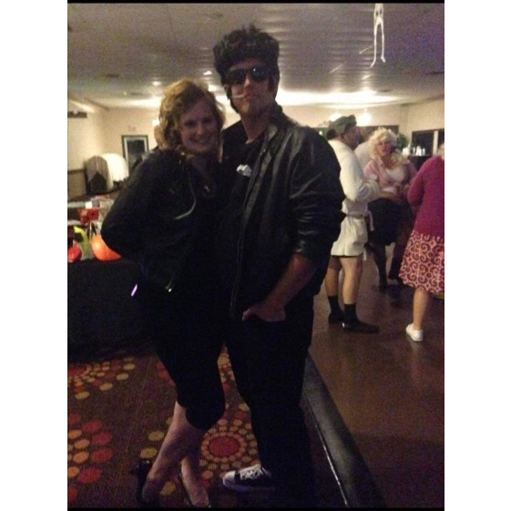 Halloween 2014 · Our first couple's costumes for Halloween as Sandy and Danny from Grease.