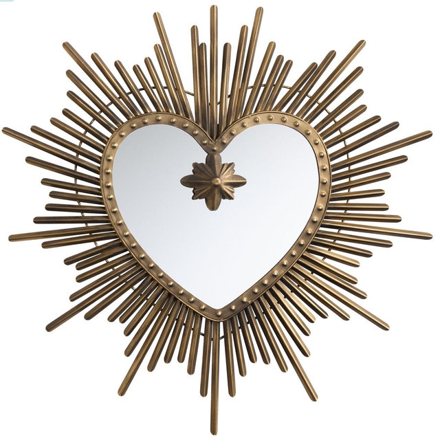 Antique Bronze Milagro Heart Wall Mirror