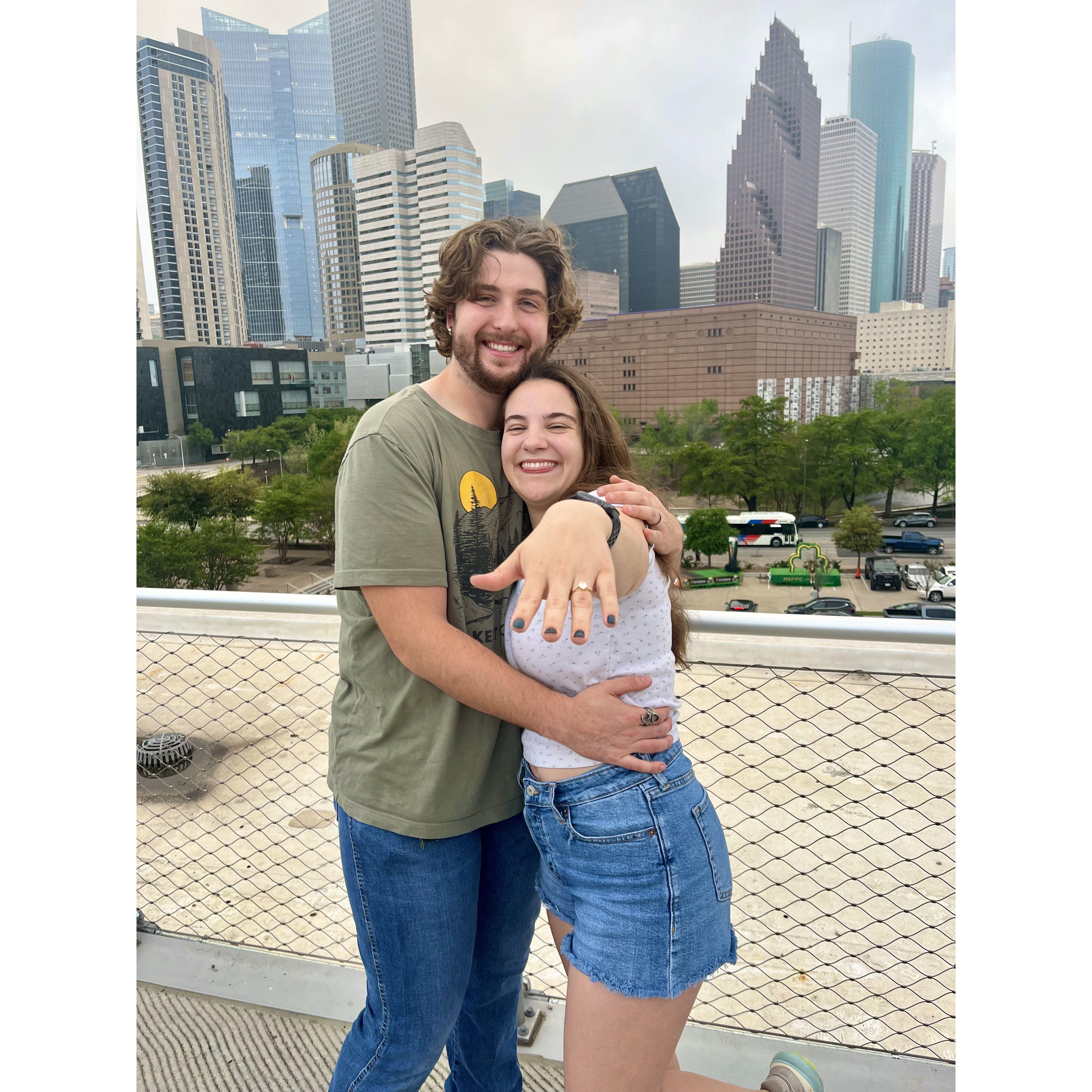 Taken right after Emily said "yes"!